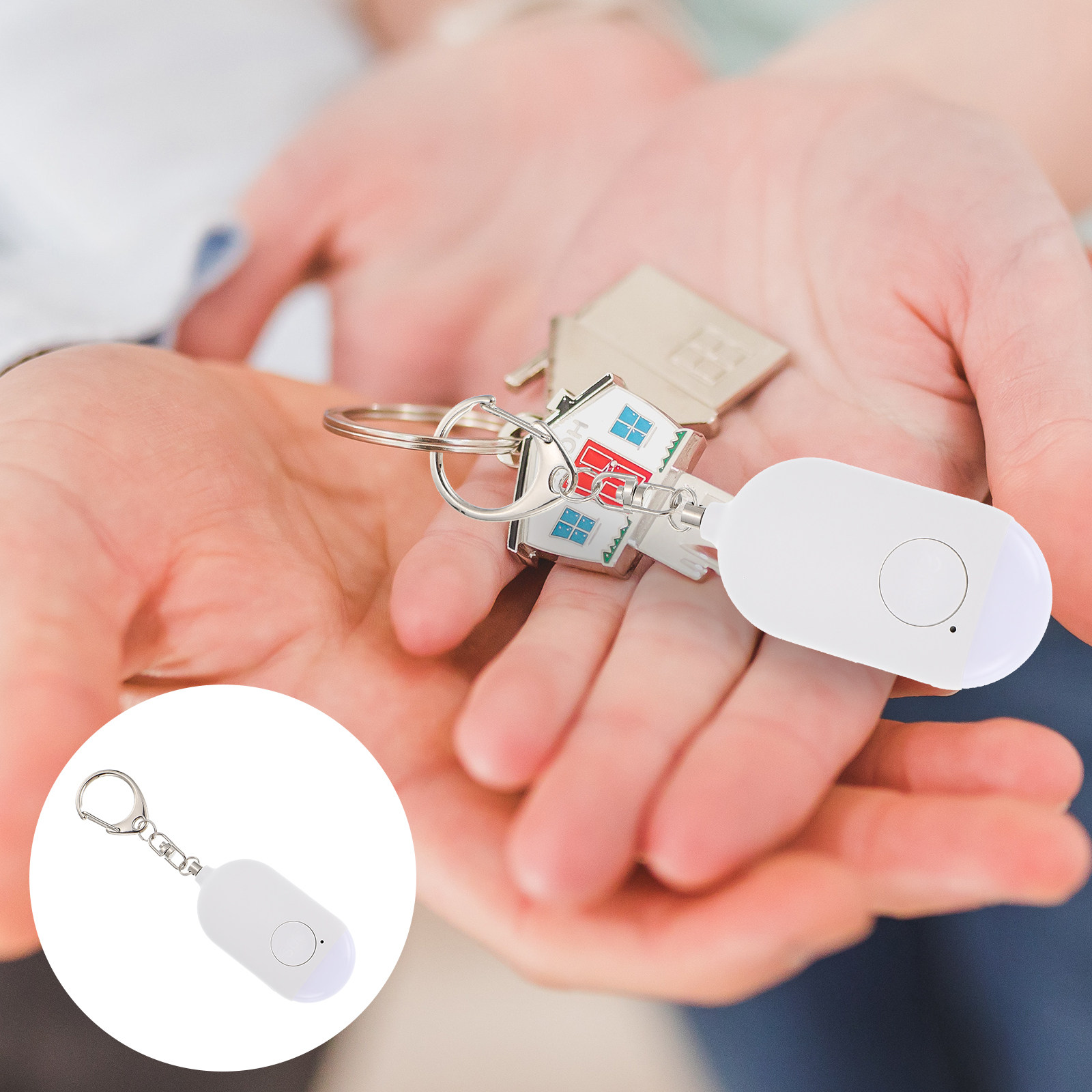 Personal Alarm Keychain - ชุดอุปกรณ์เตือนภัยส่วนตัวแบบชาร์จไฟได้ พกพาสะดวก ขนาดเล็ก พร้อมพวงกุญแจ สำหรับผู้หญิง ใช้กลางแจ้งเพื่อความปลอดภัย