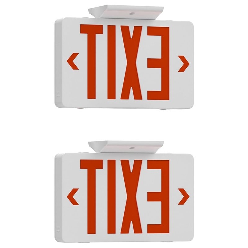 Emergency Exit Sign - ไฟทางออก LED รุ่น ABKQ-UL พร้อมแบตเตอรี่สำรองไฟ, ไฟฉุกเฉินสีแดง,
