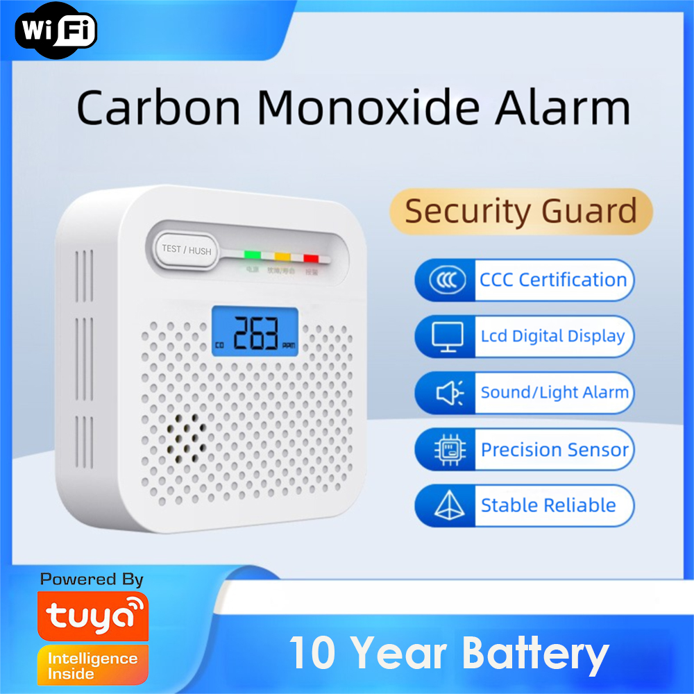 Co Detector Plug - เครื่องตรวจจับคาร์บอนมอนอกไซด์อัจฉริยะ Tuya Smart WiFi พร้อมหน้าจอ LCD